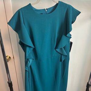 Donna Morgan Teal Midi Dress